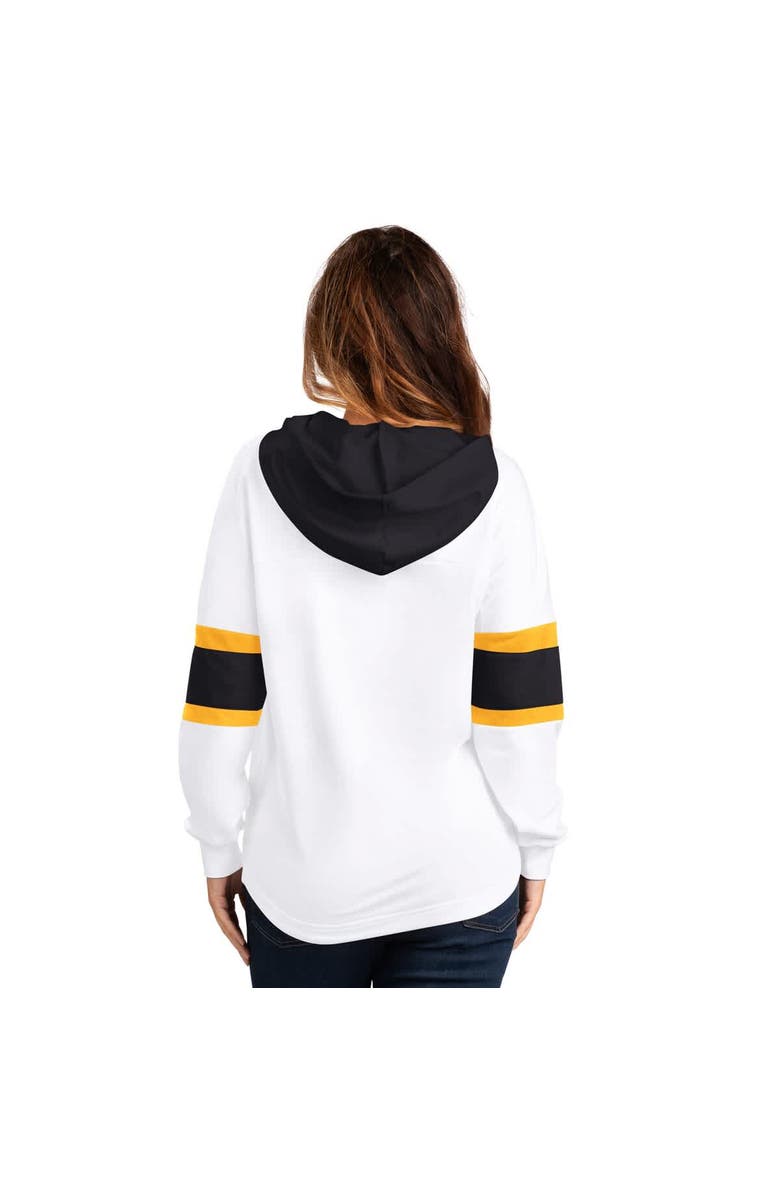 G-III 4HER BY CARL BANKS Women's G-III 4Her by Carl Banks  White Boston Bruins Goal Zone Long Sleeve Lace-Up Hoodie T-Shirt, Alternate, color, White