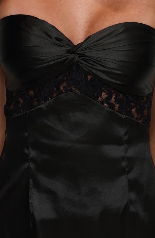 PRINCESS POLLY PRINCESS POLLY VERITIE LACE STRAPLESS SATIN MINIDRESS