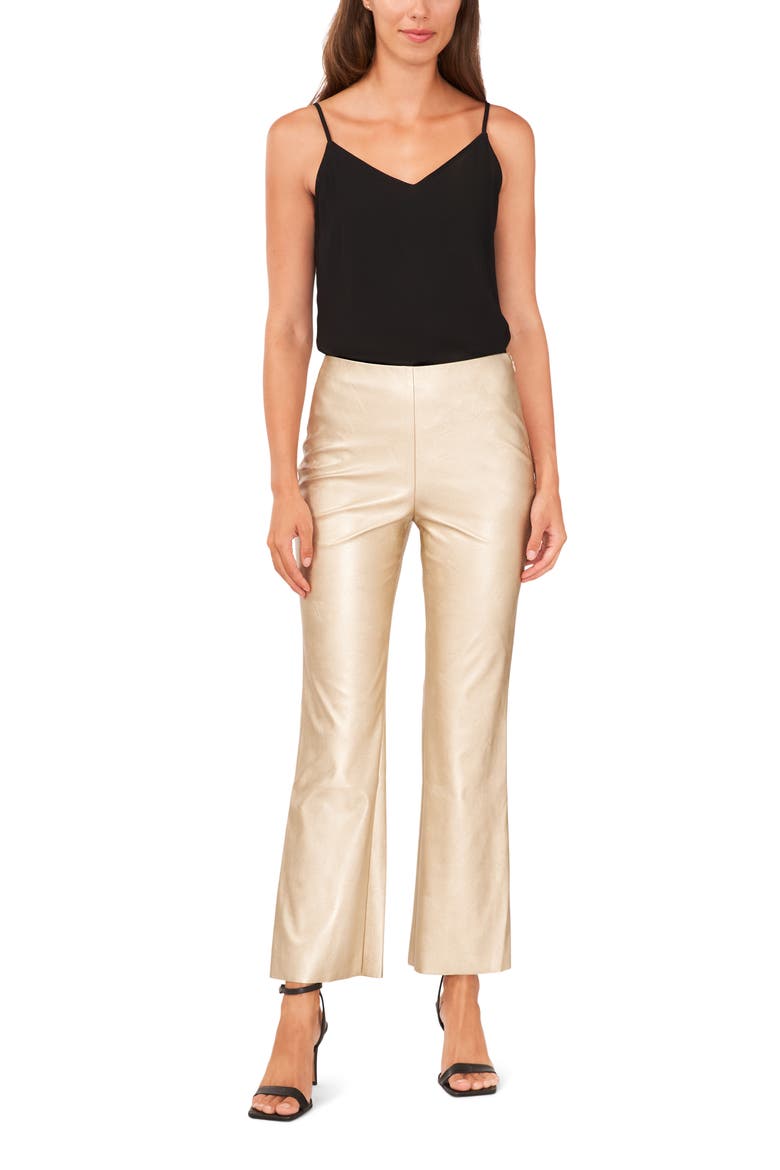 Metallic Faux Leather Trousers, Alternate, color, METALLIC GOLD