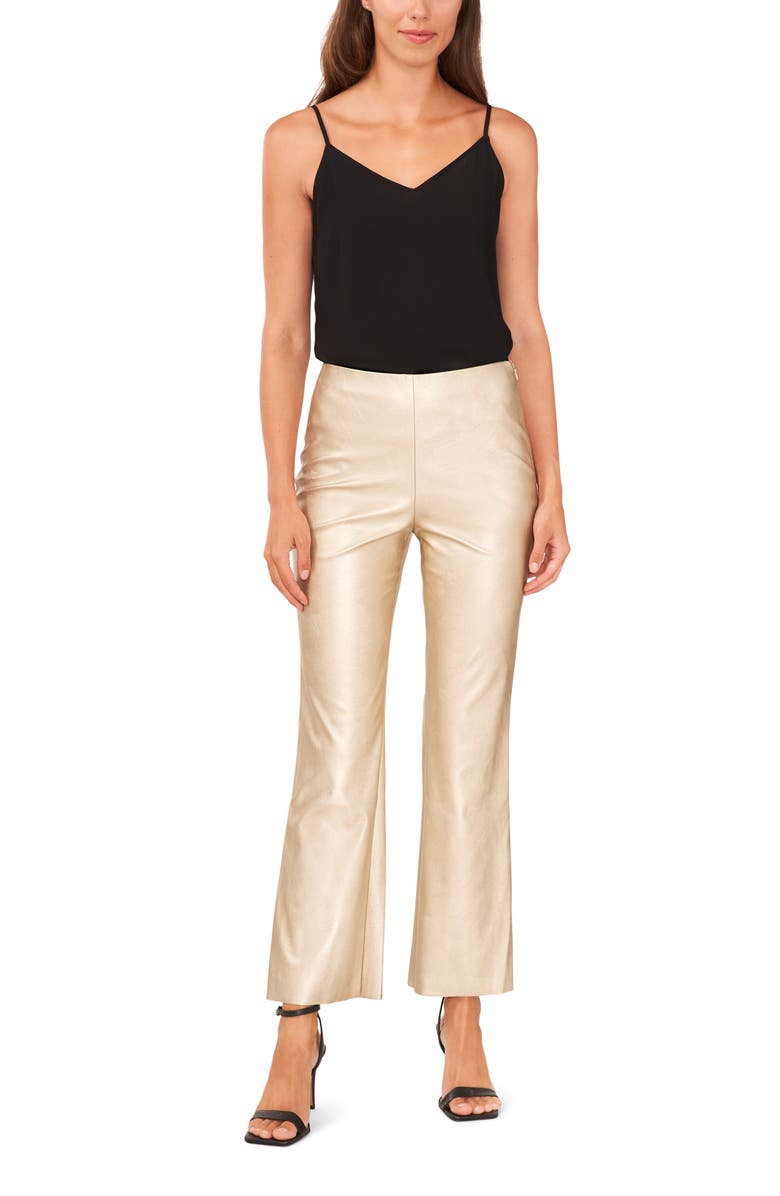 Halogen<sup>®</sup> Metallic Faux Leather Trousers, Alternate, color,