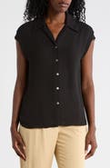 ELIE ELIE TAHARI Cap Sleeve Camp Shirt