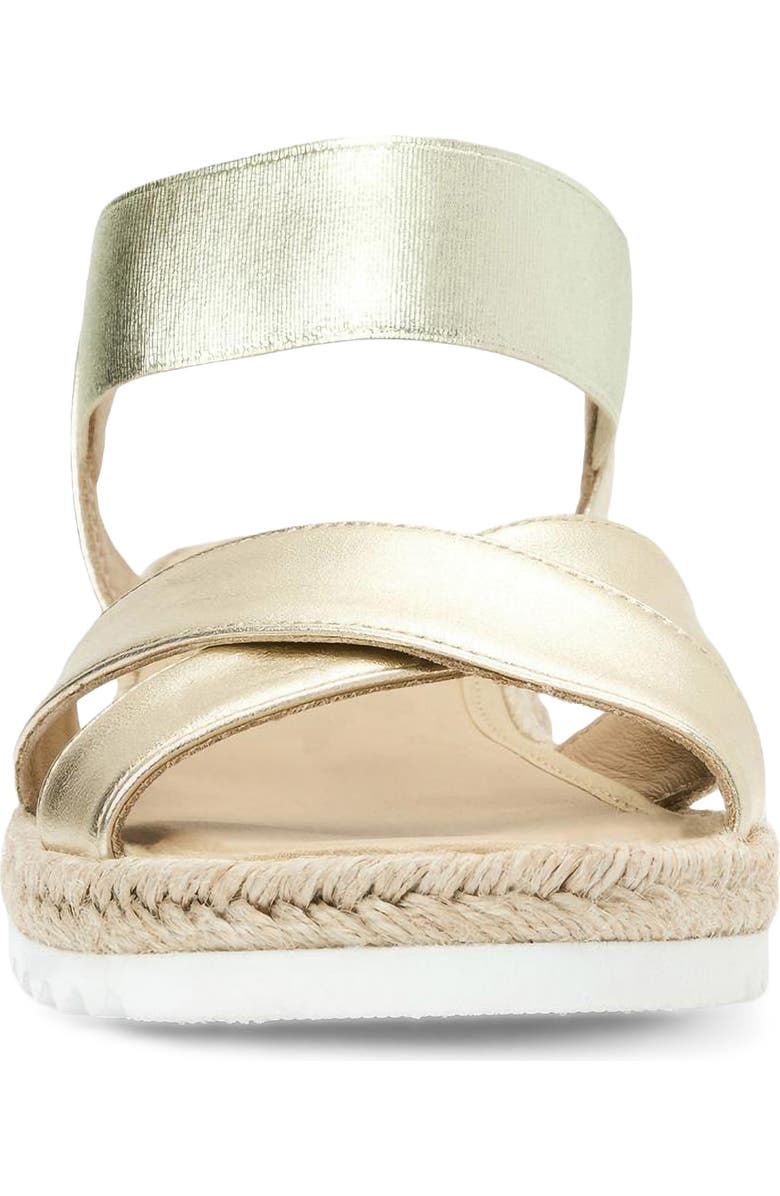 Aquatalia Almeria Weatherproof Slingback Espadrille Platform Wedge Sandal, Alternate, color, Champagne Metallic