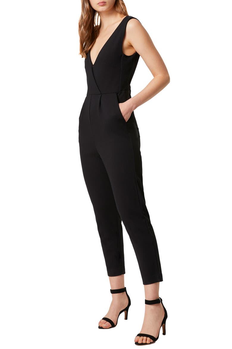 Marie Surplice Jumpsuit, Alternate, color, BLACK