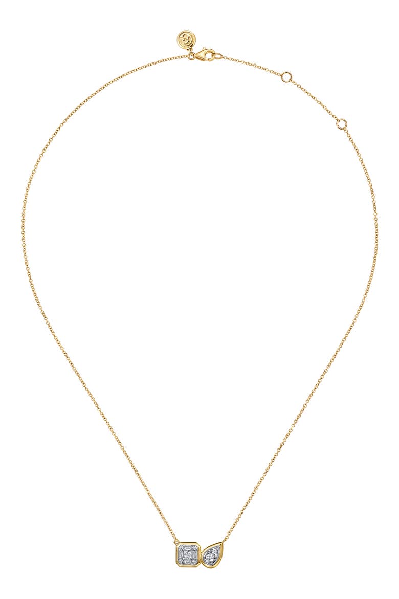 14k Gold Diamond Pendant Necklace, Alternate, color, 14K YELLOW/ WHITE GOLD