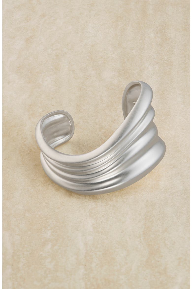 Florence Fluid Cuff Bracelet, Alternate, color, SILVER TONE