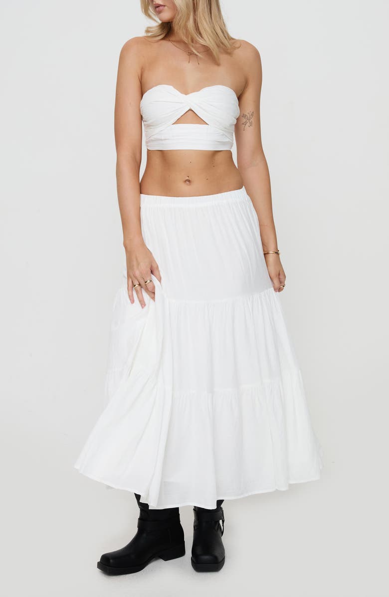 Princess Polly Allie Strapless Crop Top & Maxi Skirt Set, Main, color, 
