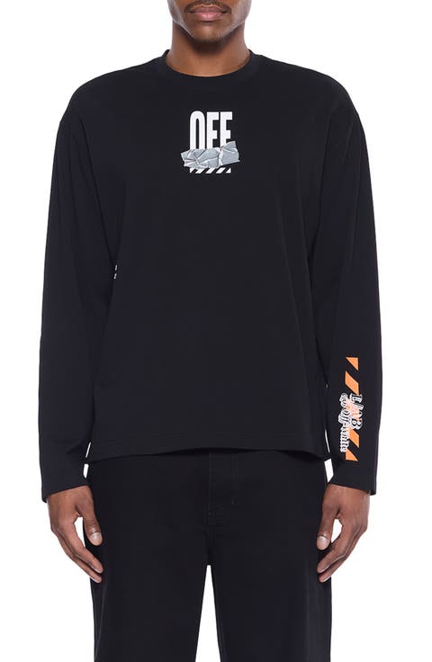 Off Active Tape Appliqué Long Sleeve Graphic T-Shirt