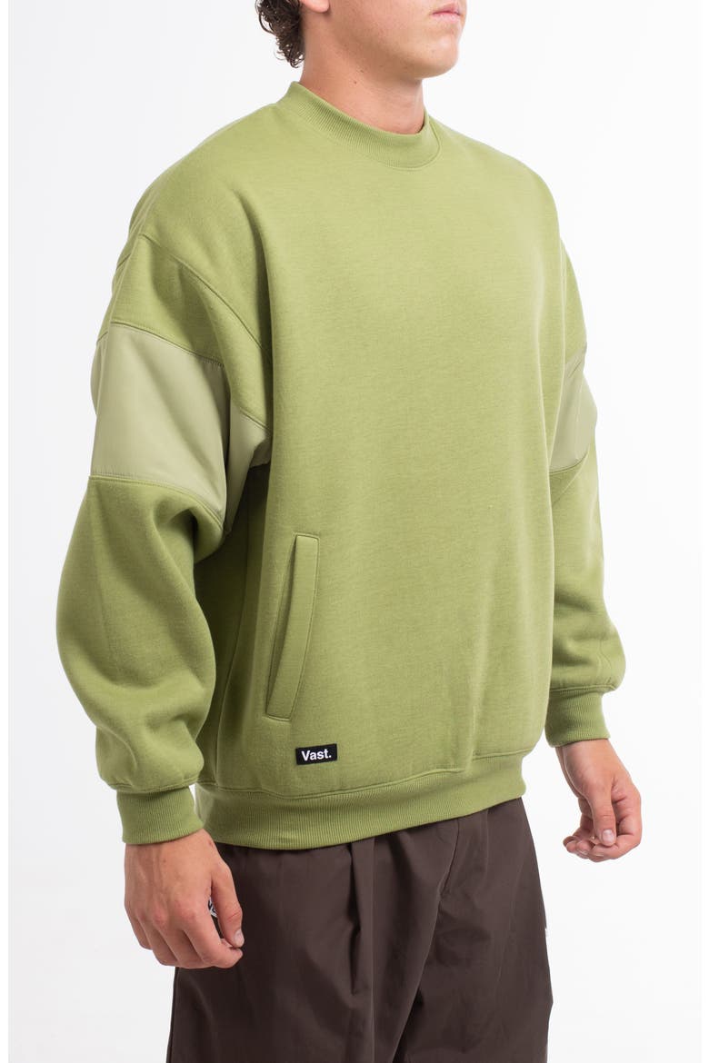 Mock Neck Fleece Sweater, Alternate, color, MILITARY GREEN
