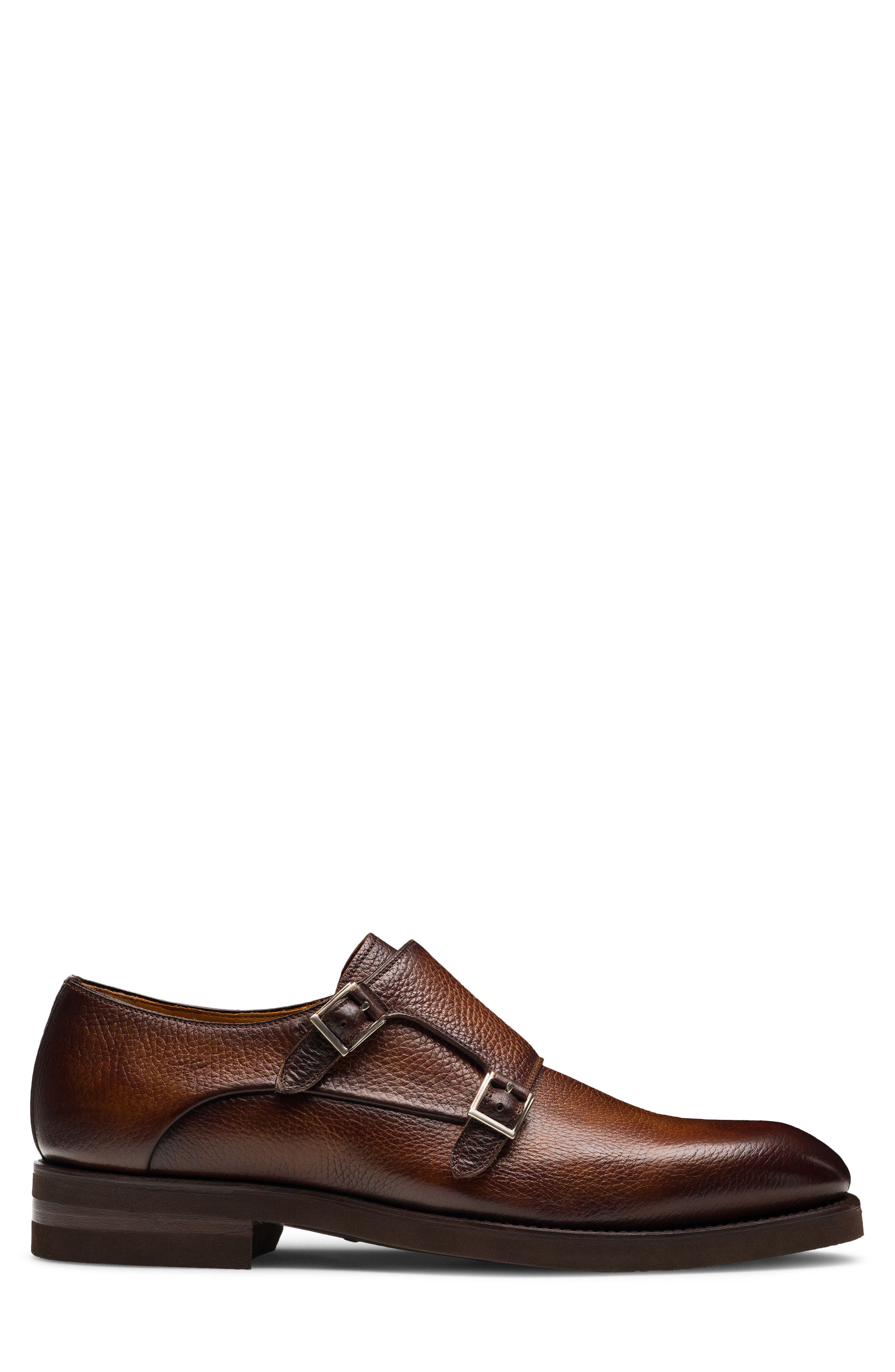 Omnia Double Monk Strap Shoe, Alternate, color, TABACO