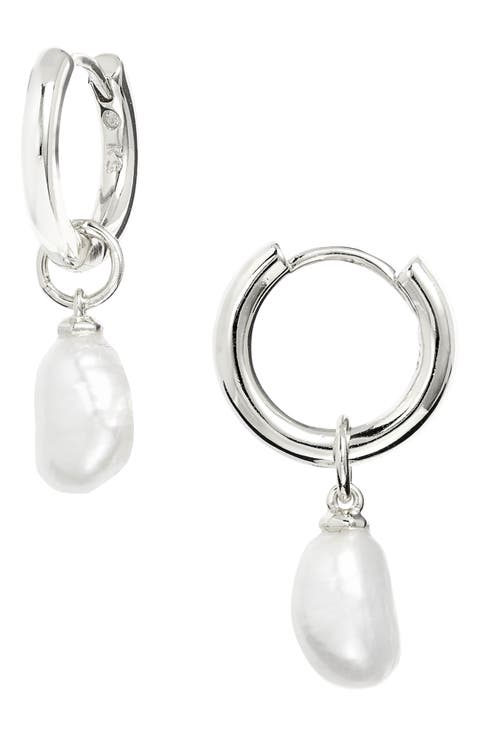 Willa Baroque Pearl Huggie Earrings