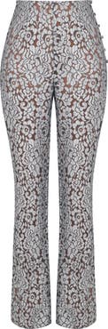 HOUSE OF CB Mara Floral Lace Straight Leg Trousers