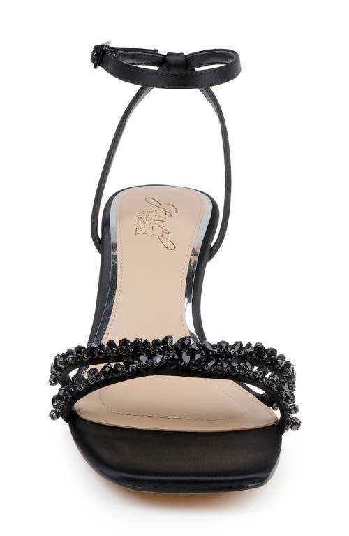 Jewel Badgley Mischka Marley Ankle Strap Sandal In Black Satin