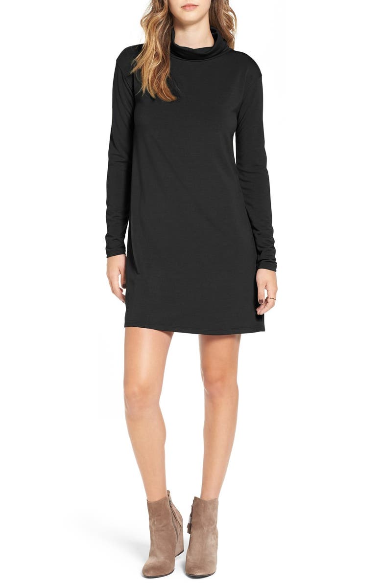 BP. Turtleneck A-Line Dress, Main, color,