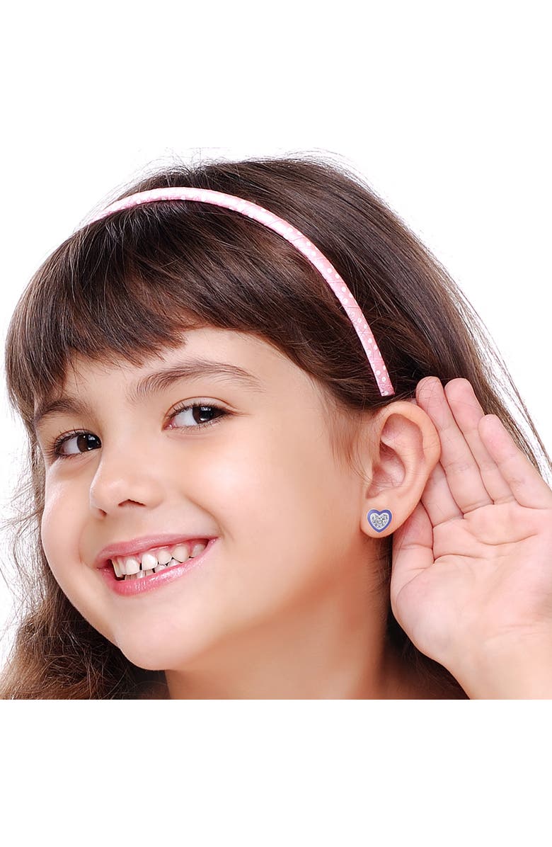 Chanteur Kids' Purple Heart Stud Earrings, Alternate, color, Purple