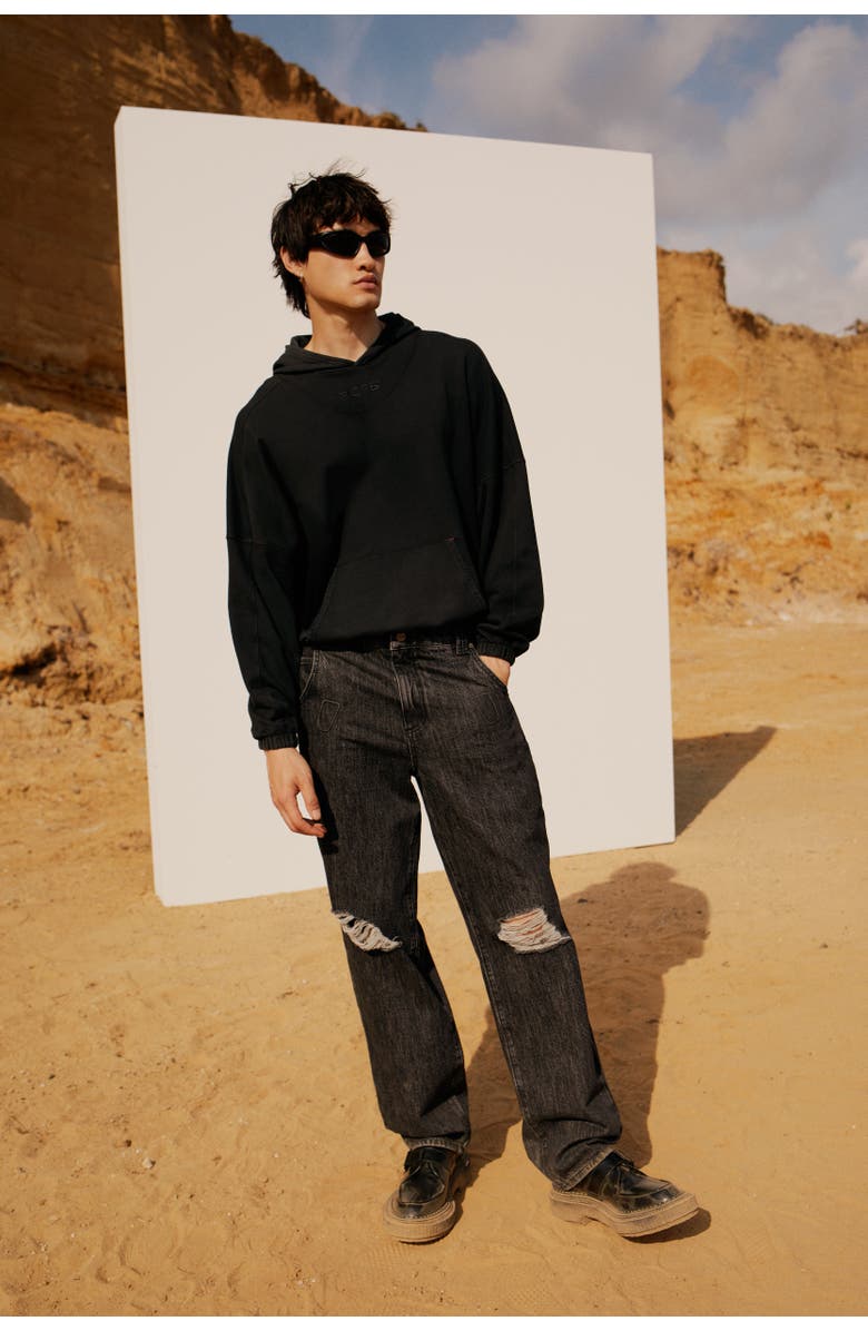 PCFG Free Heaven Acid Washed Men Hoodie, Alternate, color, Black