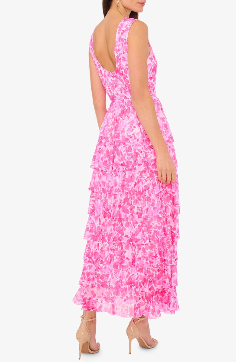Vince Camuto Print Tiered Ruffle Sleeveless Maxi Dress, Alternate, color, 