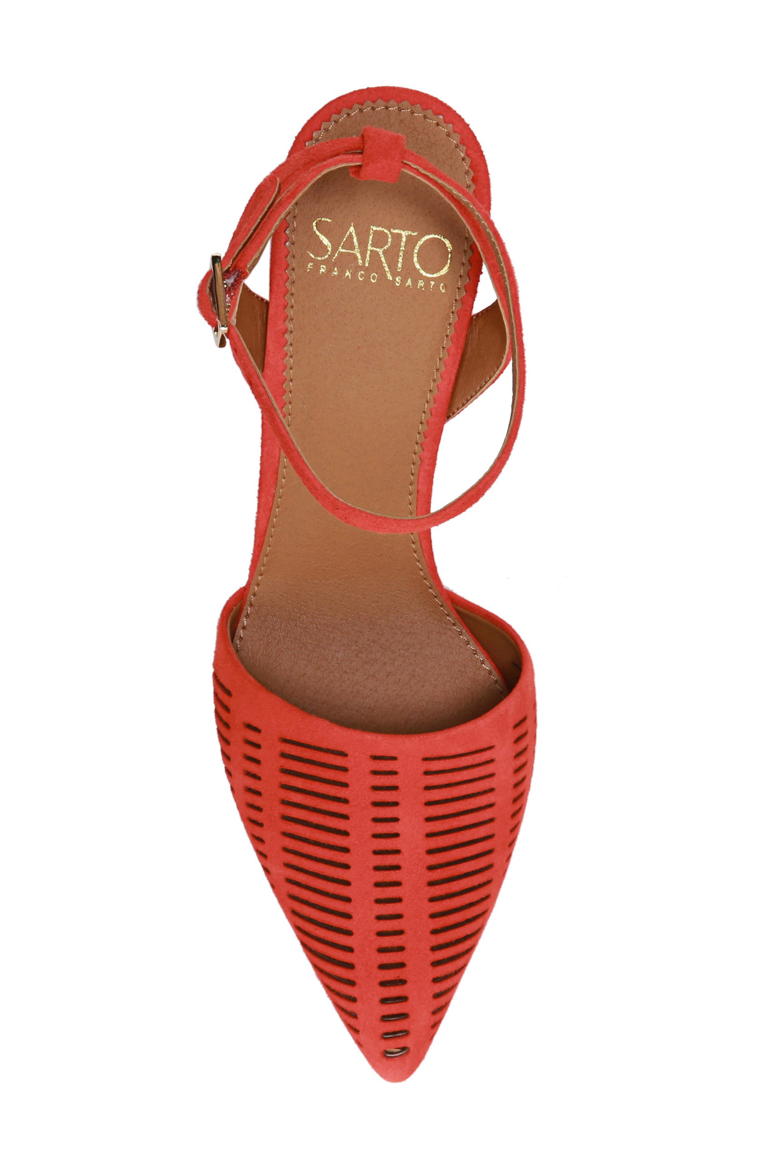 Starla Ankle Strap Pump, Alternate, color, POPPY SUEDE