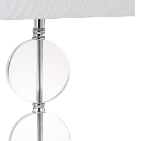 Jonathan Y Richard 26" Crystal/marble Led Table Lamp, Clear/white In Clear/white