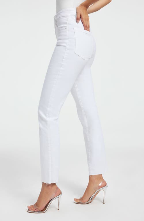 Shop Good American Good Legs Straight Leg Jeans In White037