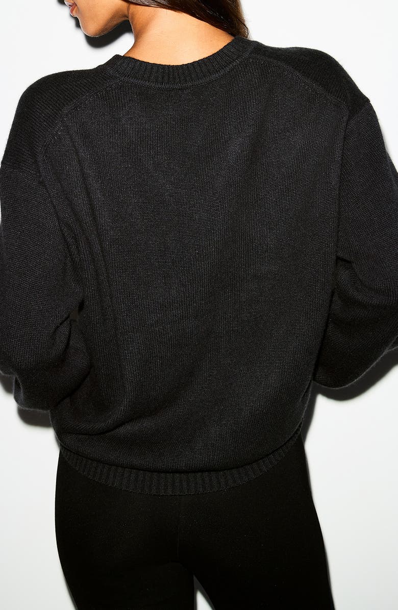 SKIMS Oversize V-Neck Sweater, Alternate, color, Onyx