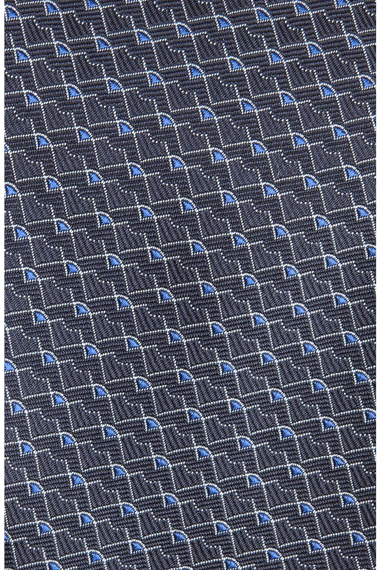 Geometric Silk Tie, Alternate, color, BLUE