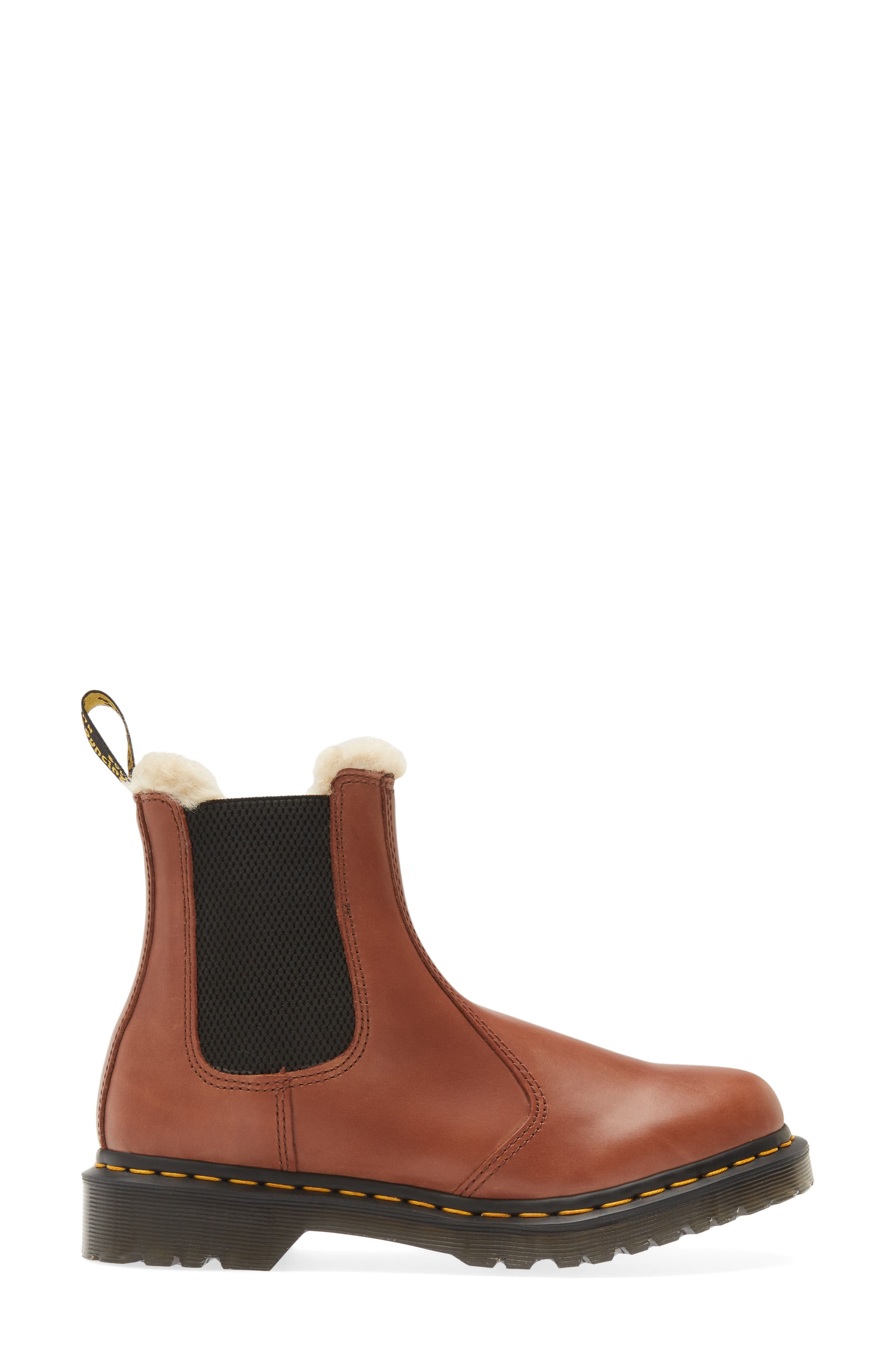 Dr. Martens 2976 Faux Shearling Chelsea Boot, Alternate, color, Saddle Tan