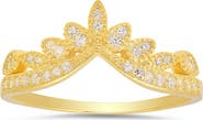Queen Jewels Vintage Floral 'V' Cubic Zirconia Ring
