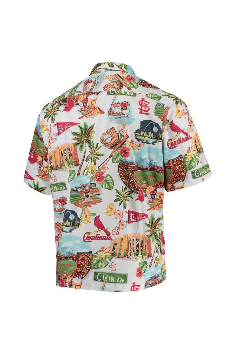 Men's Reyn Spooner White St. Louis Cardinals Logo Scenic Button-Up Shirt, Alternate, color, White