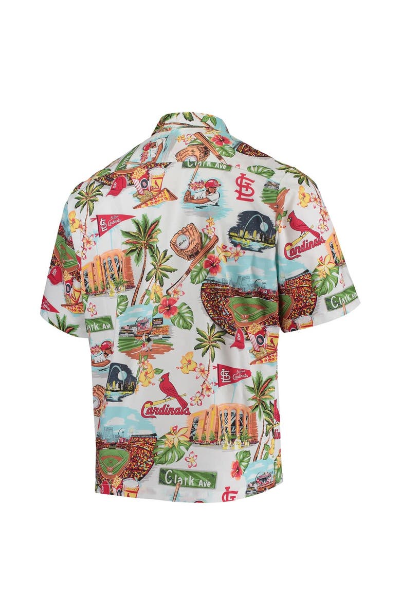 Reyn Spooner Men's Reyn Spooner White St. Louis Cardinals Logo Scenic Button-Up Shirt, Alternate, color, White