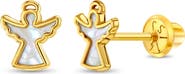 In Season Jewelry 14k Mother of Pearl Angel Earrings