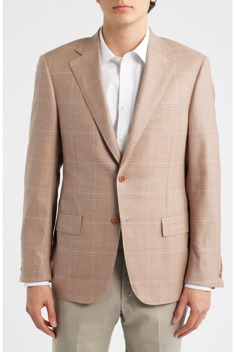 Vicuna Plaid Wool & Silk Blend Sport Coat, Alternate, color, VICUNA