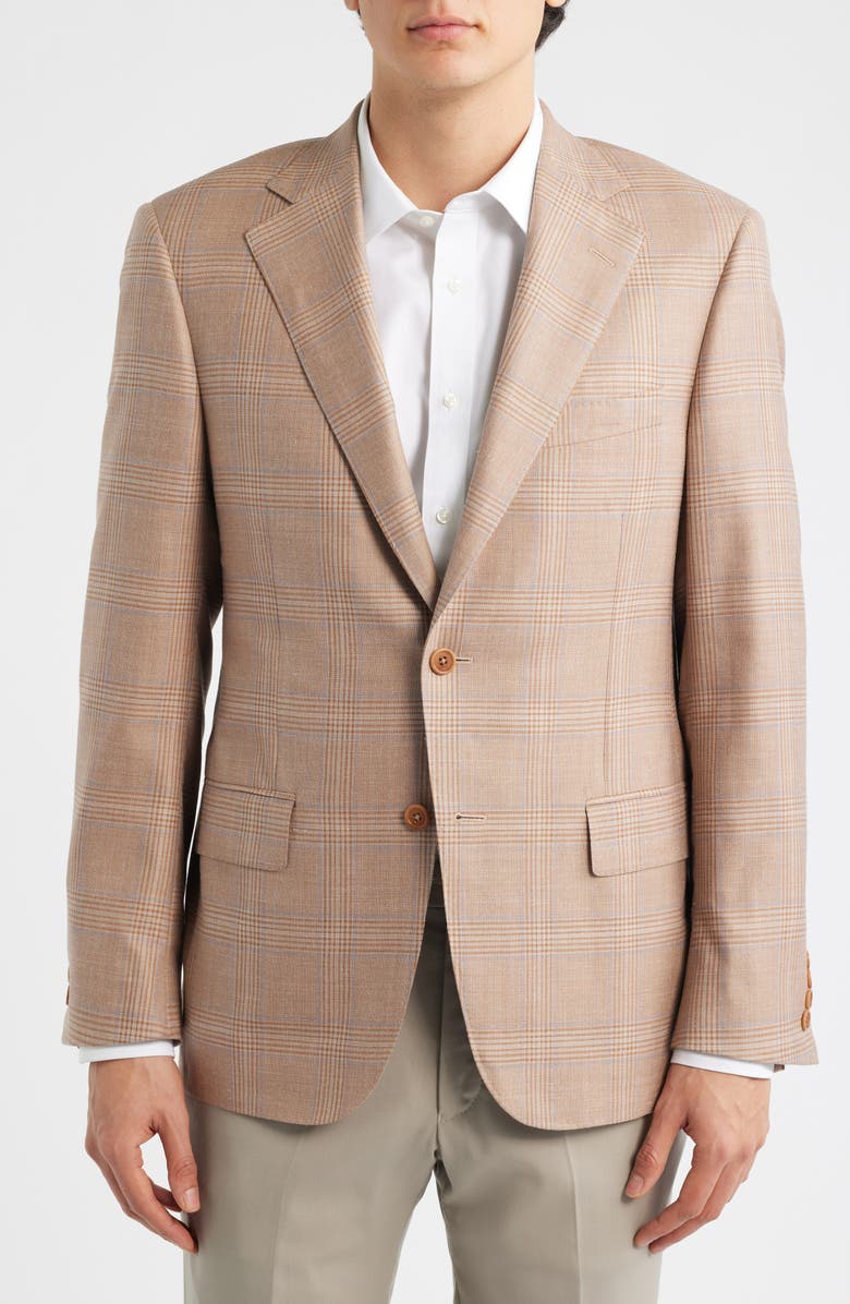 Heritage Gold Vicuna Plaid Wool & Silk Blend Sport Coat, Alternate, color, Vicuna