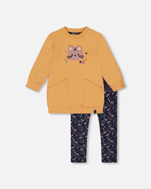 Deux Par Deux Tunic And Leggings Set In Multi