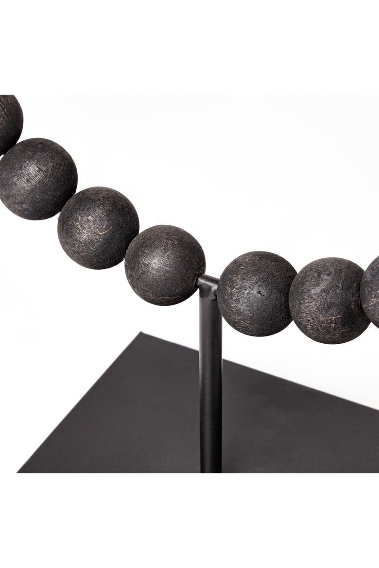 Tulane Beaded Broken Sphere Decorative Object, Alternate, color, Black
