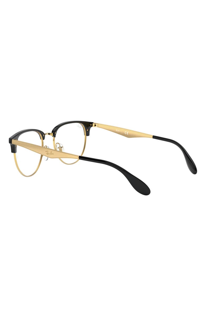Ray-Ban 53mm Square Optical Glasses, Alternate, color, Black/ Gold