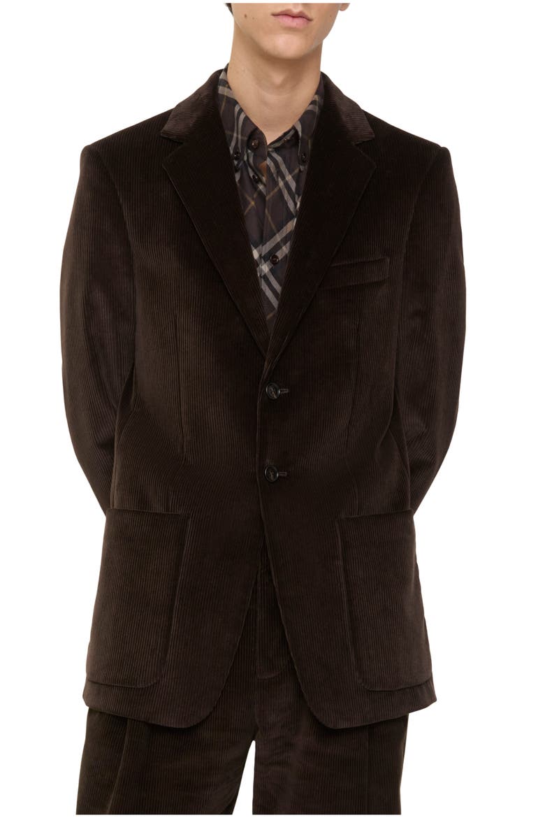 Corduroy Tailored Jacket, Main, color, Clove brown