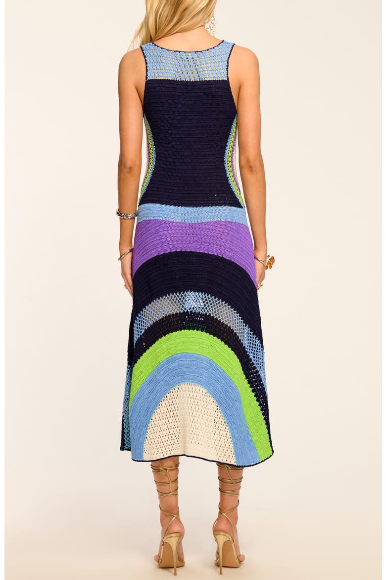 Cadence Colorblock Crochet Midi Dress, Alternate, color, NAVY MULTI COLORBLOCK