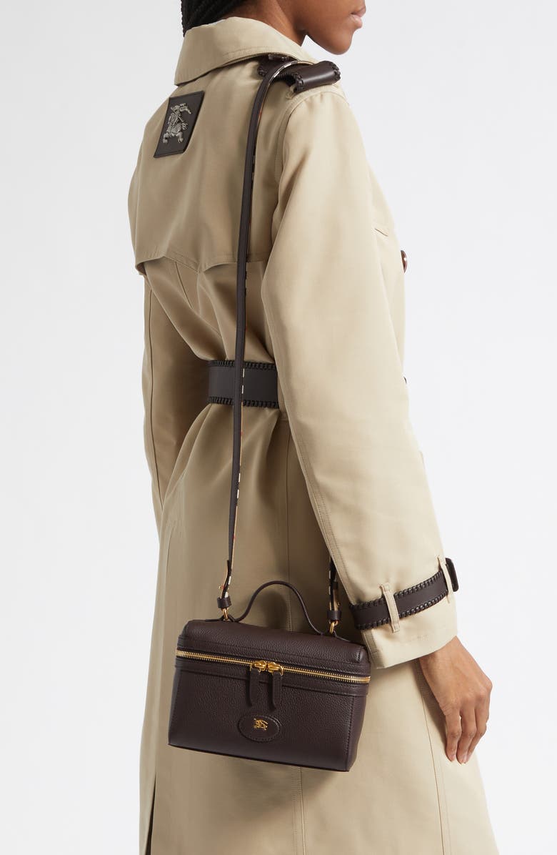 Burberry Bloomsbury Leather Vanity Bag, Alternate, color, Peat/ Sand