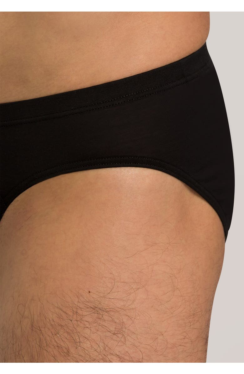 Hanro Cotton Sporty Cotton Low Rise Brief, Alternate, color, Black