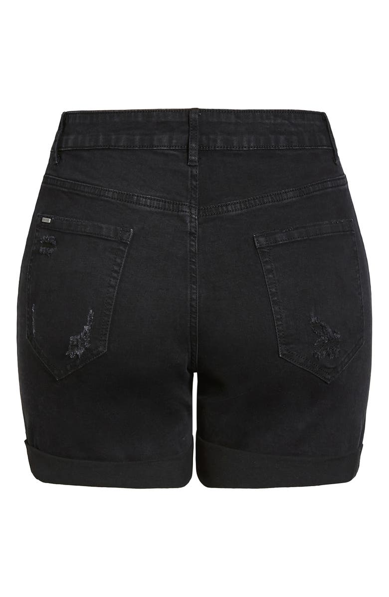 City Chic Ripped Love Shorts, Alternate, color, 