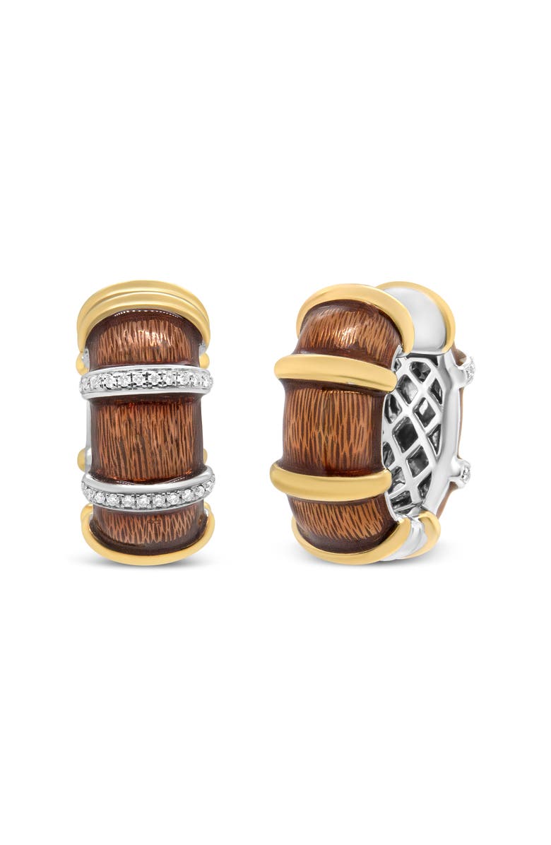 Haus of Brilliance 18K Gold Over Silver 9/10 Cttw Diamonds Huggie Hoop Earrings, Alternate, color, Yellow