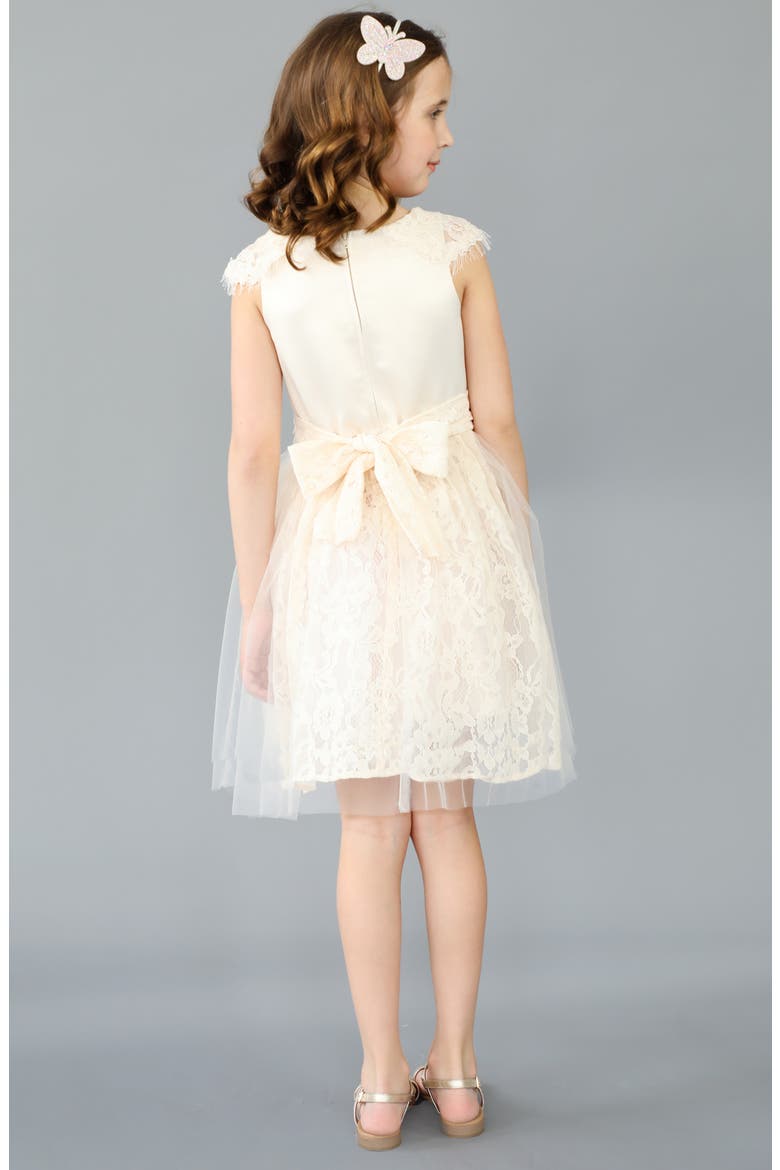 The Sarah Floral Lace Dress, Alternate, color, CHAMPAGNE