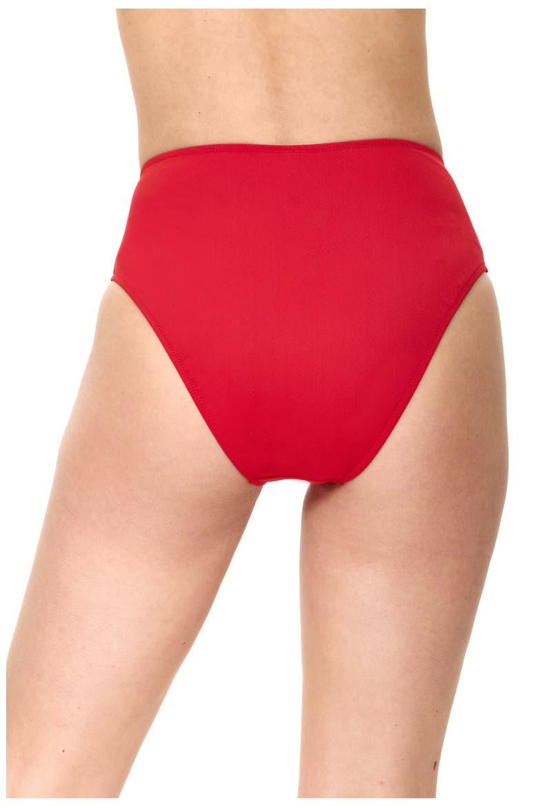 Modern Muse High Waist Bikini Bottom, Alternate, color, Red