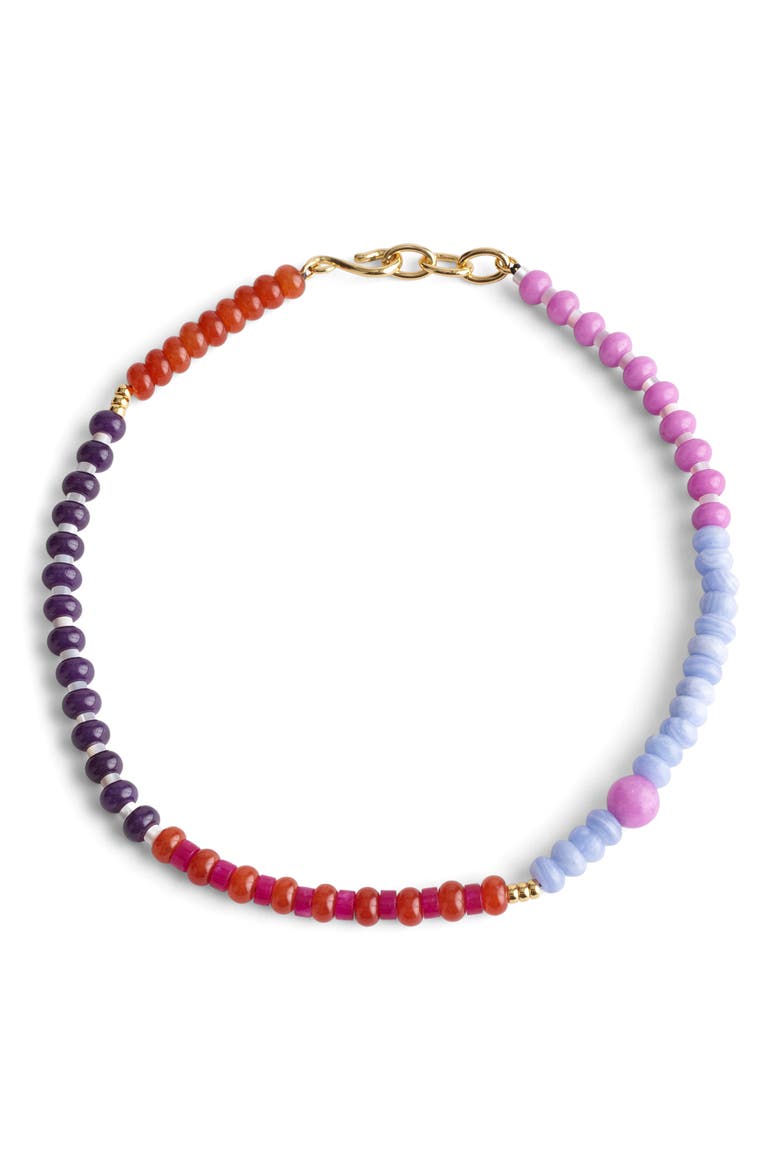 Semiprecious Stone Beaded Choker Necklace, Main, color, WARM WISTERIA