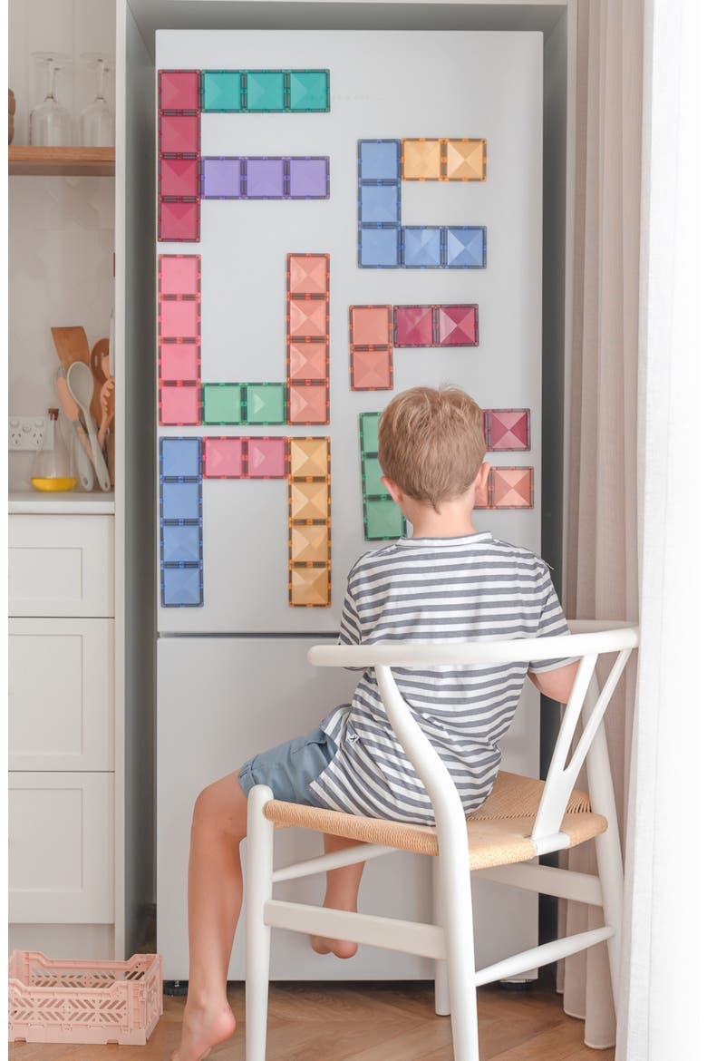 Kids' Pastel Magnetic Tiles 24-Piece Rectangle Pack, Alternate, color, PASTEL