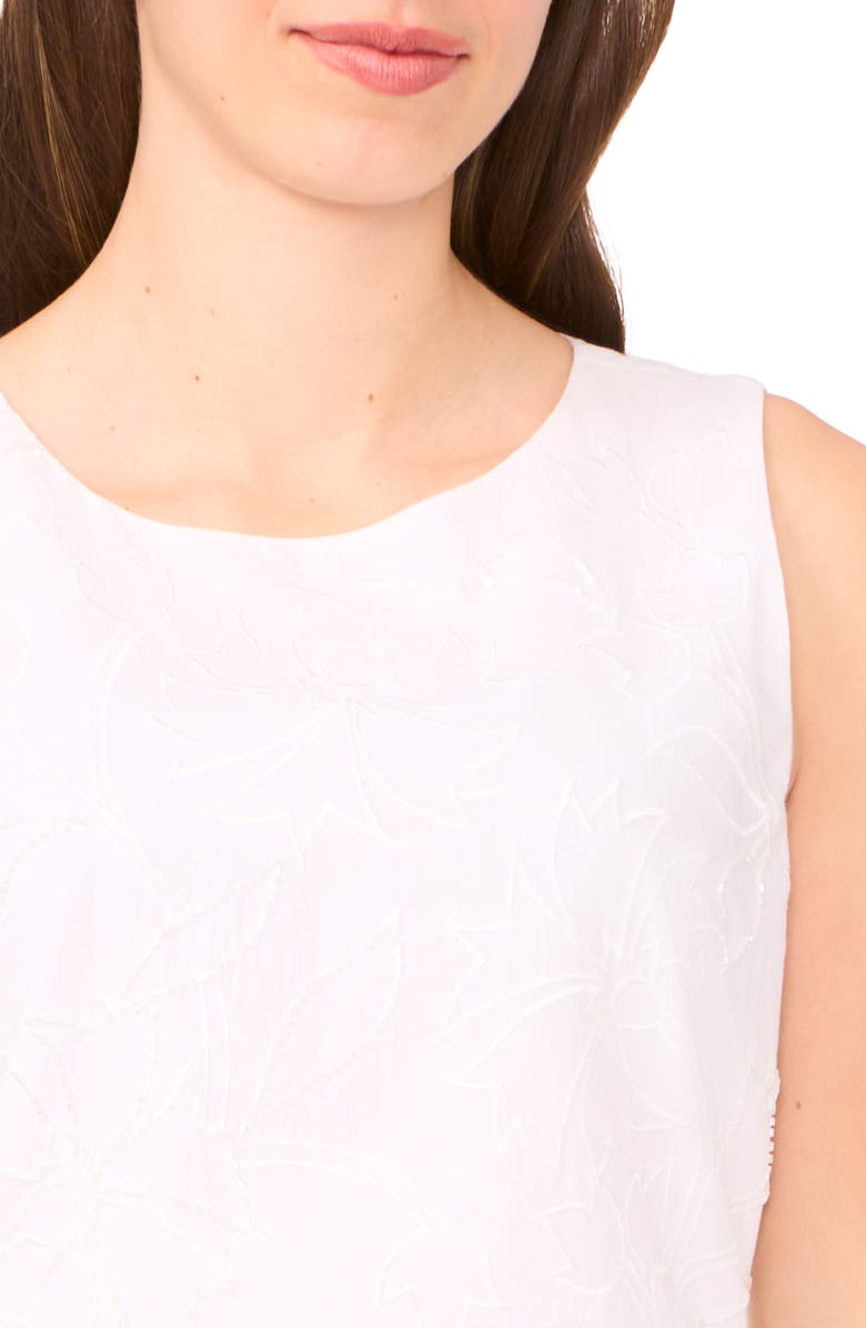 Halogen<sup>®</sup> Beaded Embroidered Sleeveless Top, Alternate, color, Bright White