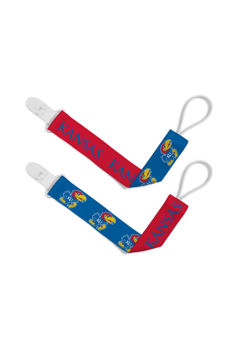 Kansas Jayhawks Pacifier Clip 2-Pack, Main, color, Multicolor