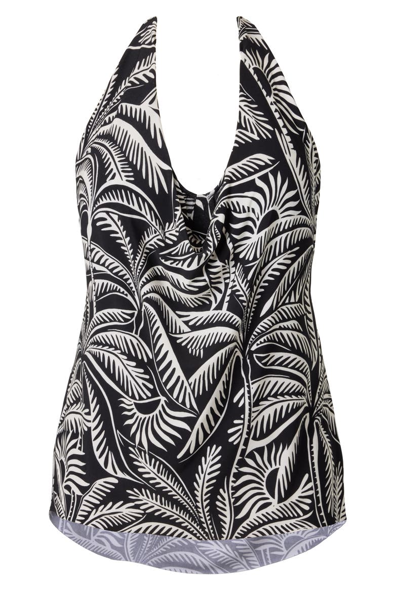 Hearts of Palm Sophie Shelf Bra Tankini Top, Alternate, color, BLACK/ MULTI