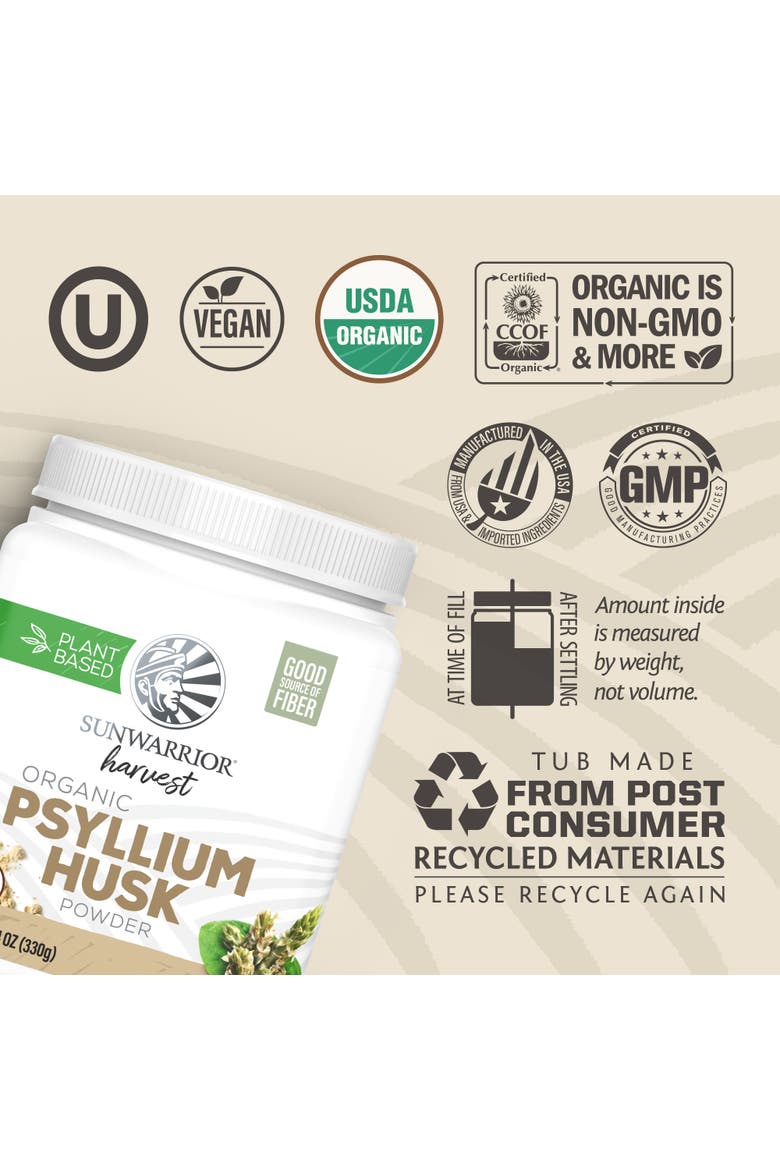 Organic Harvest Psyllium Husk Powder 330g Tub, Alternate, color, No Color