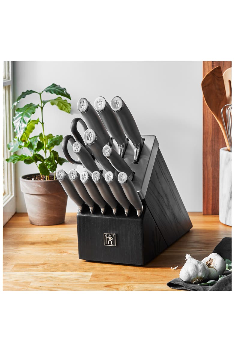 Modernist 14-Piece Knife Block Set, Alternate, color, SILVER